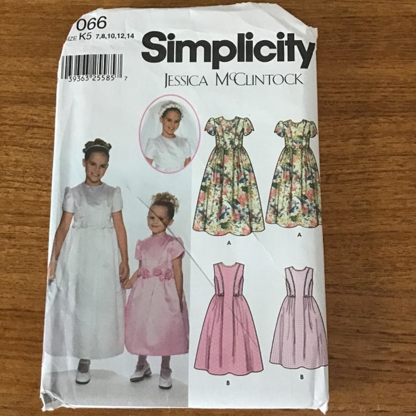 Girls Party Dress Pattern Size 7 - 14 Simplicity 7066 Jessica McClintock Flower Girl Dress Easter Dress
