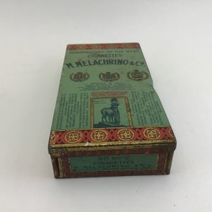 M Melachrino Cigarette Tin 1900 1910 Antique Tobacciana image 3