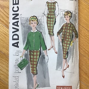 Jumper Dress Jacket and Blouse Pattern Advance 9469 UNCUT Bust 36 Waist 28 Hip 38 image 1