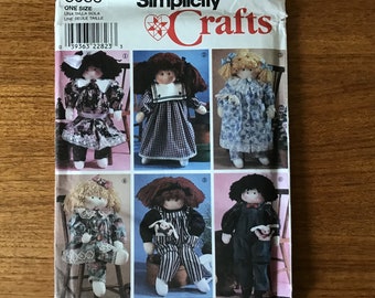 Stuffed Doll and Clothes Pattern Soft Sculpture Dolls Simplicity 8688 UNCUT