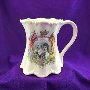 Coronation Cup King Edward VII Queen Alexandra 1902 Antique Royal Mug