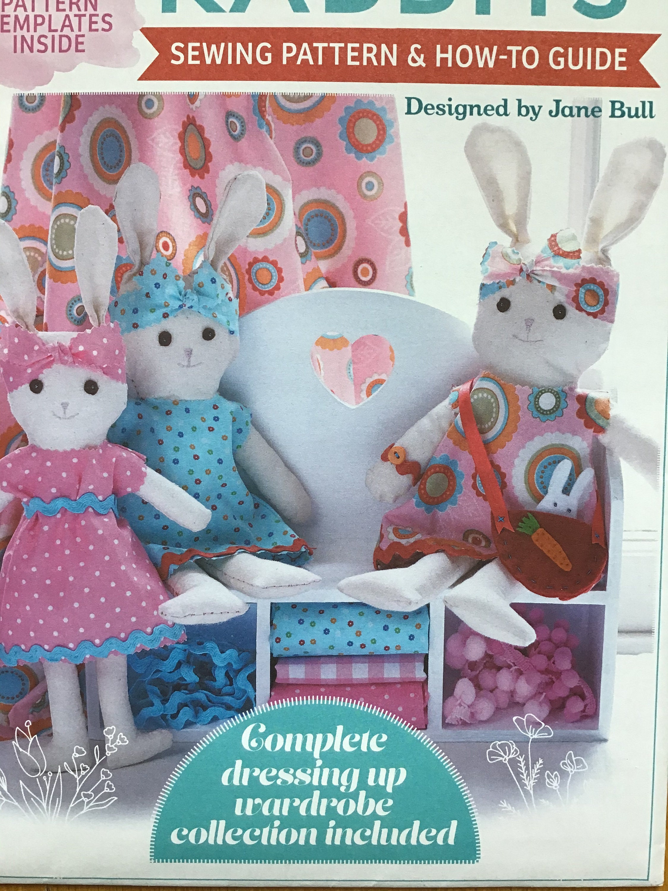 Running Rabbit Stuffed Toy Pattern Rag Doll Rabbits Stuffed Toy Pattern UNCUT - Etsy