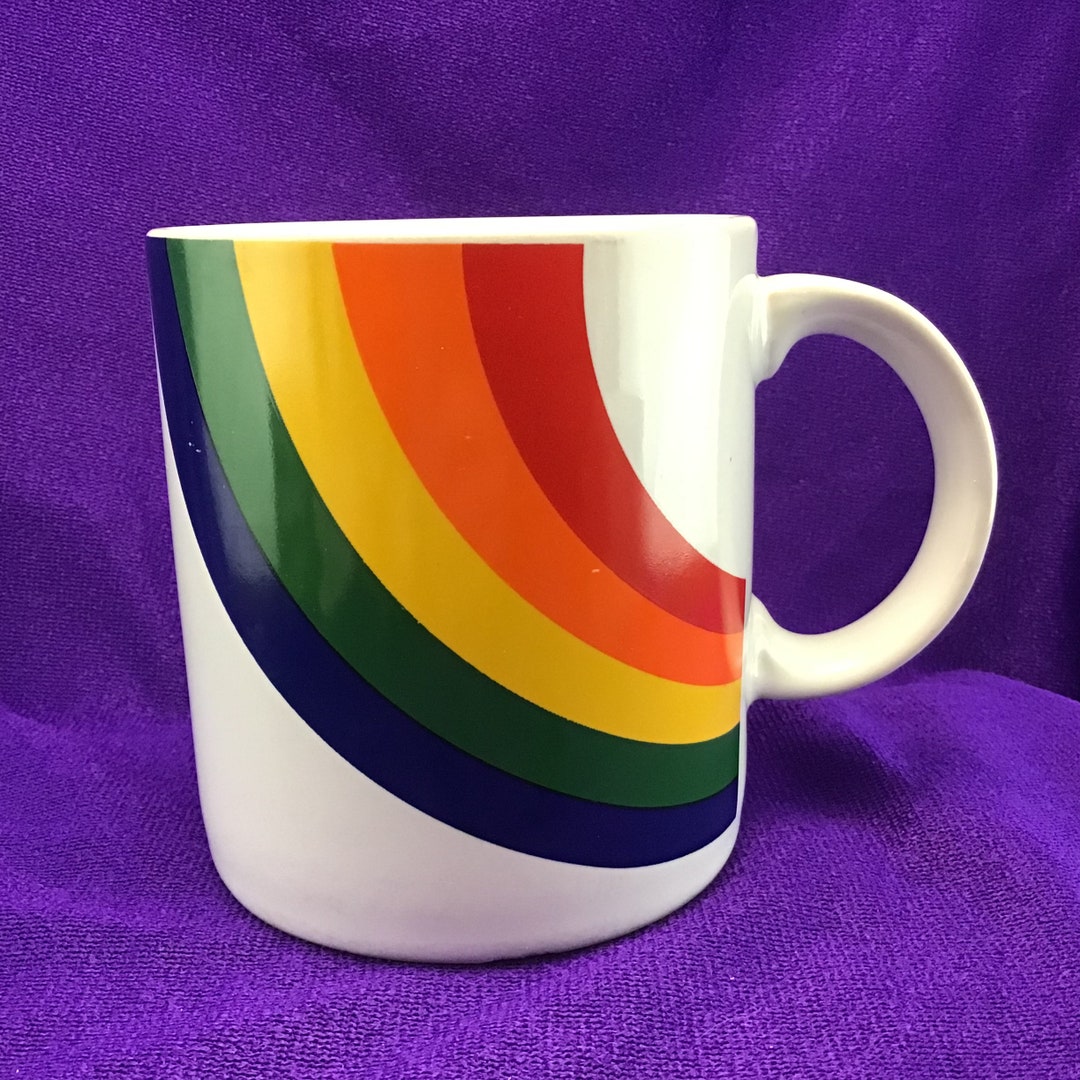 Vintage Rainbow Mug Rainbow Coffee Cup FTD 1980s Etsy Canada