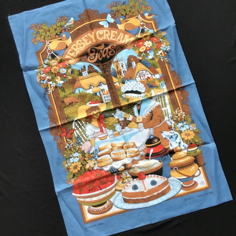 Jersey Cream Teas Tea Towel All Cotton Made in Britain Etsy