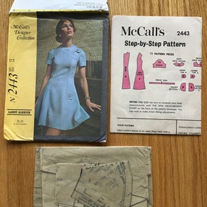 Larry Aldrich A Line Dress Pattern McCalls Designers Collection 2443 Bust 34 image 3