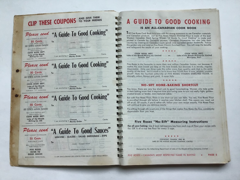 Guide to Good Cooking by Five Roses Flour 20th Edition Coil-bound ...