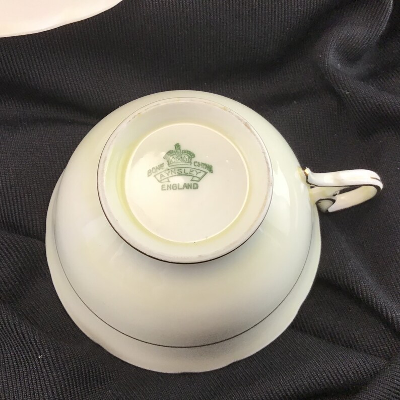 Aynsley Cup and Saucer Yellow and Gold Teacup and Saucer Etsy Canada