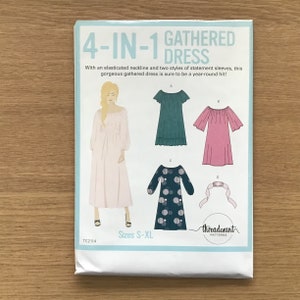 Misses 4 in 1 Gathered Dress Pattern UNCUT S - XL Threadcount TC2114