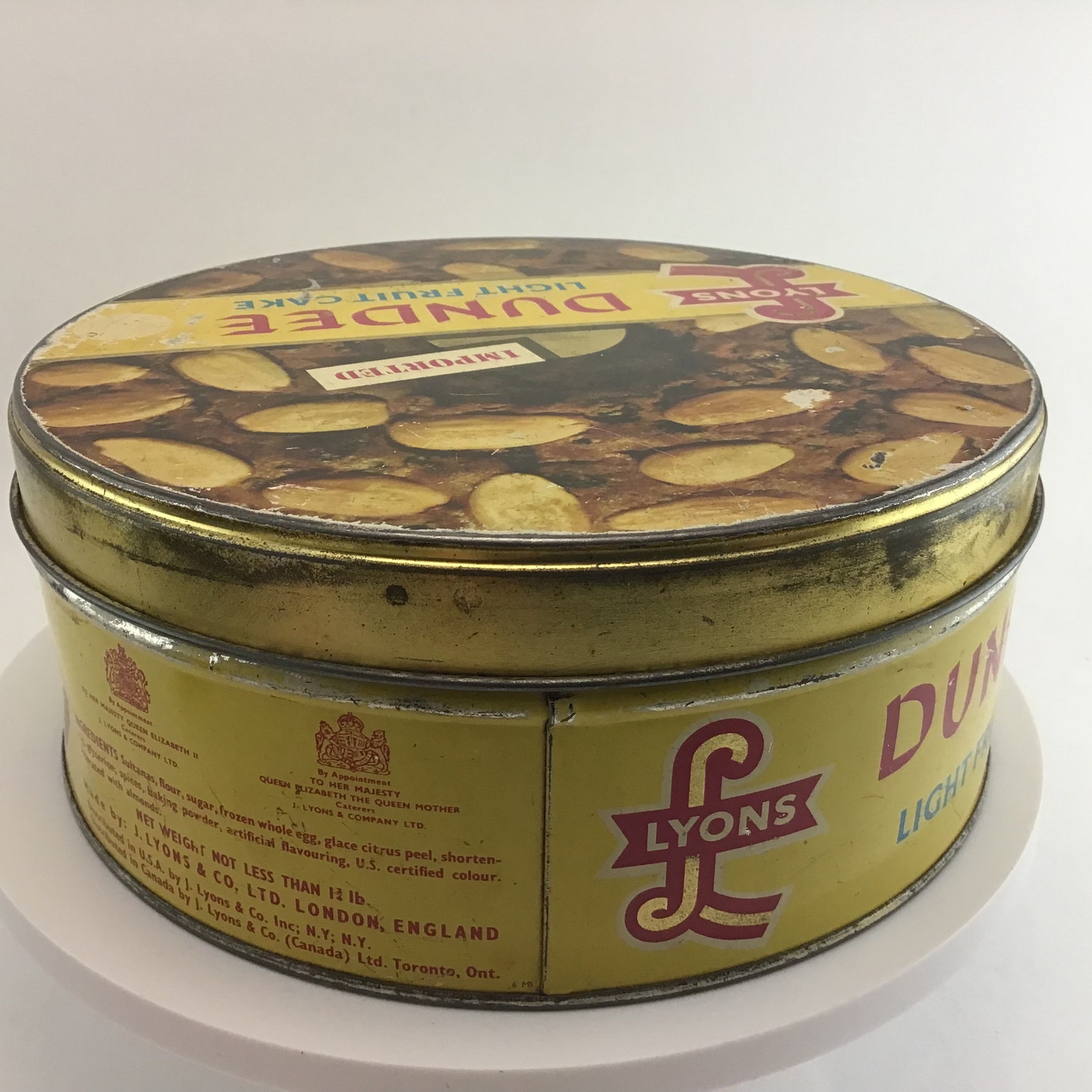 Lyons Dundee Light Fruit Cake Tin Double Warrant Etsy