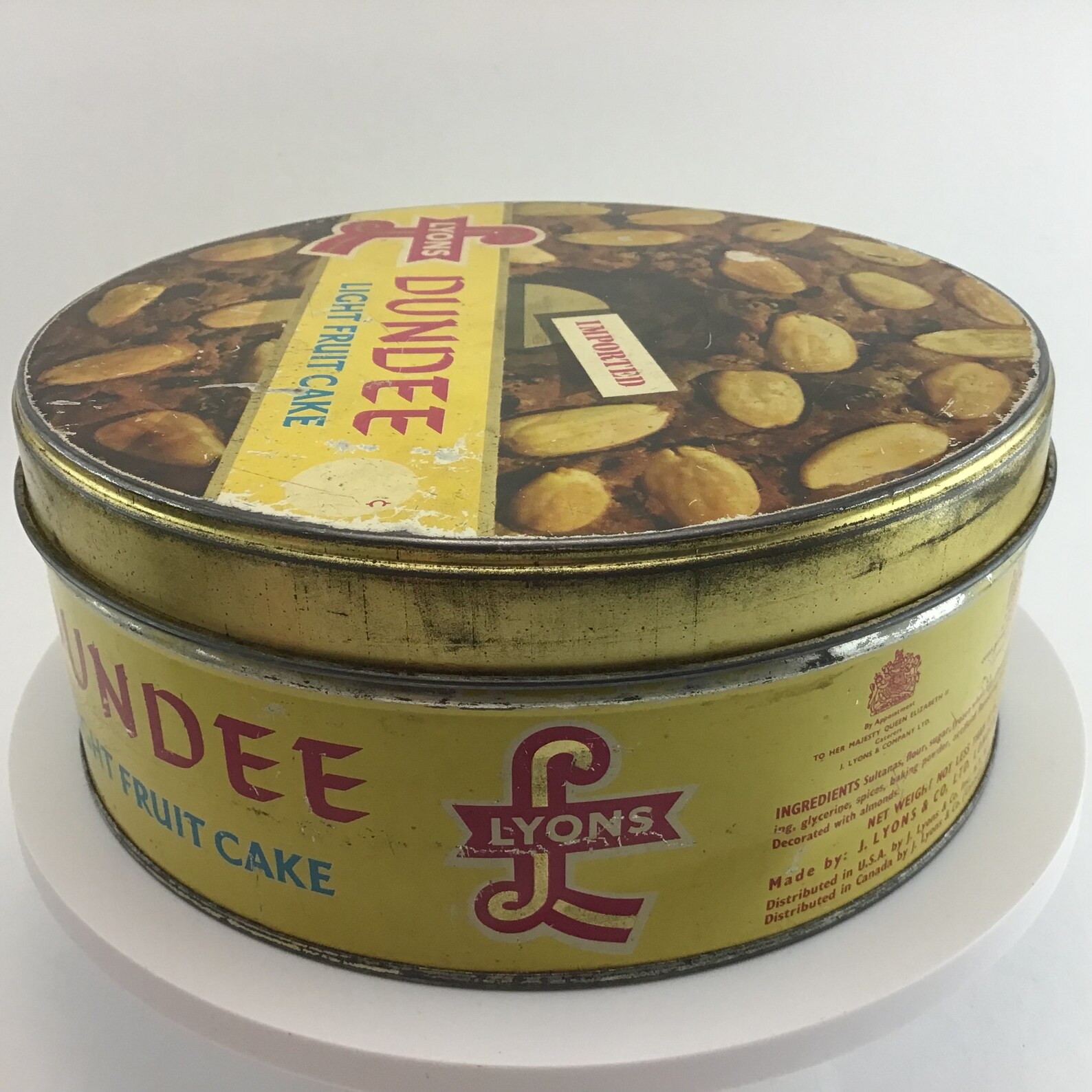 Lyons Dundee Light Fruit Cake Tin Double Warrant Etsy