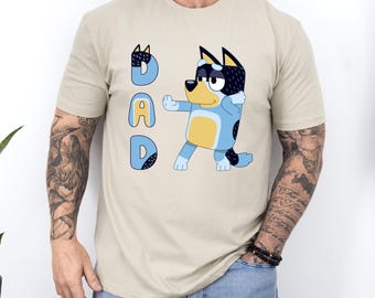 Camiseta de papá Bluey, camiseta de padre Bluey y Bingo, regalo del Día del Padre