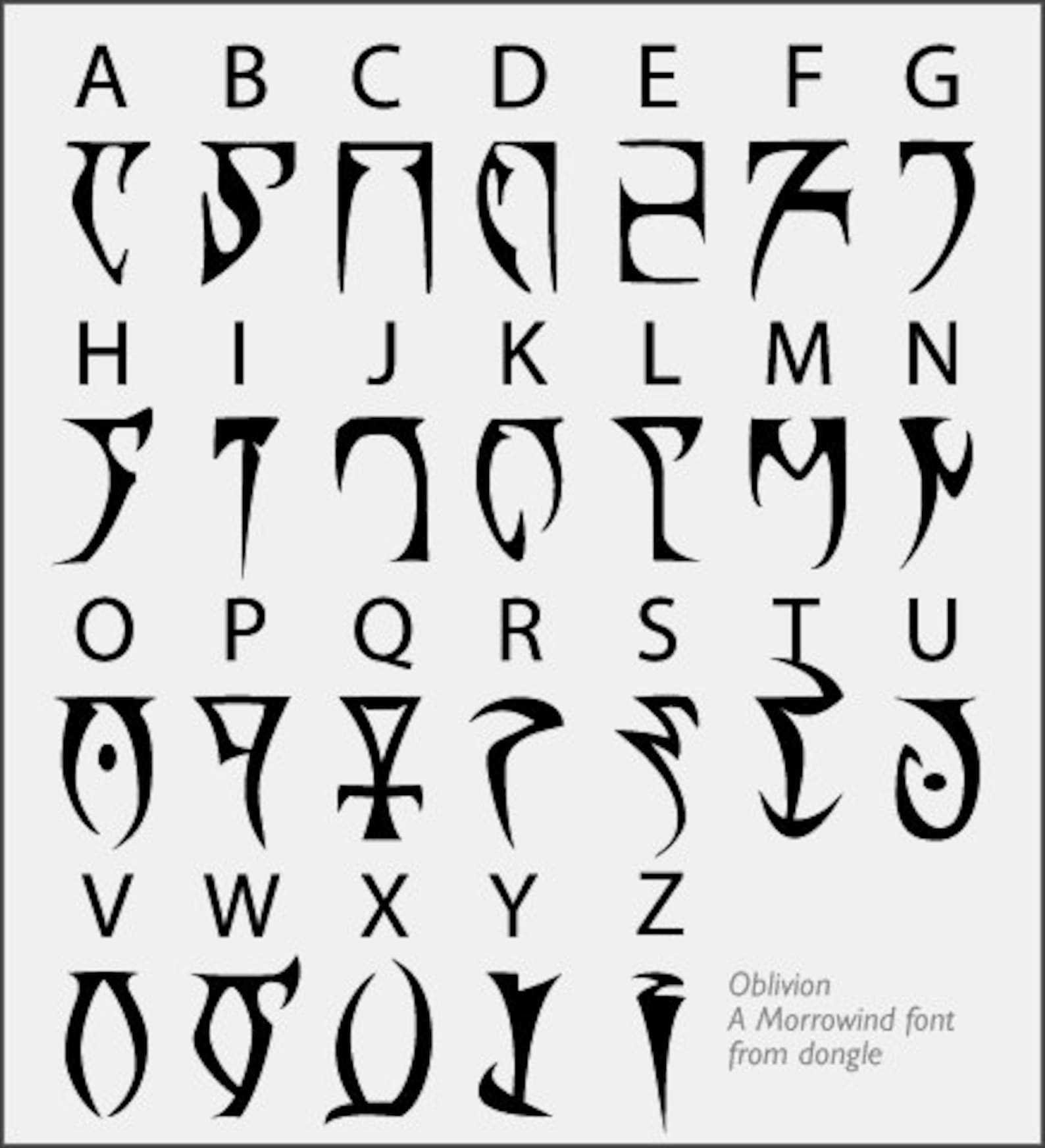 Язык для телефона шрифт. Даэдрик – язык древних свитков. Язык Обливиона символы. The Elder Scrolls даэдрический алфавит. Язык даэдра.