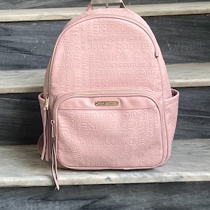 Juicy Couture Quilted Pink Faux Leather-Trim Backpack Juicy Couture Faux Leather Exterior Backpack Bags & Handbags  main image 2