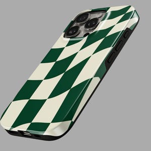 Wave Check Phone Case Checkerboard TOUGH Cover for iPhone 17 Pro Max, 16e, 15, 14, 13 & Samsung S26 Ultra, S25 FE, A57, A56, Pixel 10,9A