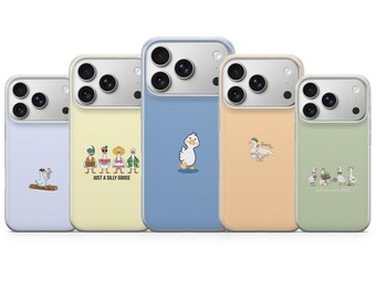 Funda divertida para teléfono con diseño de pato y ganso (meme) para iPhone 17 Pro Max, 16e, 15, 14, 13 y Samsung S26 Ultra, S25 FE, A57, A56, Pixel 10, 9A