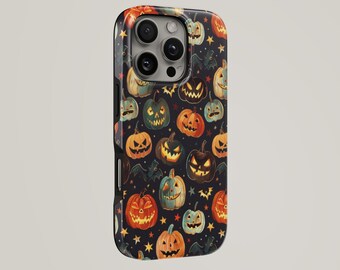Halloween Phone Case Pumpkin Spooky TOUGH Cover for iPhone 17 Pro Max, 16e, 15, 14, 13 & Samsung S26 Ultra, S25 FE,  A57,  A56, Pixel 10, 9A