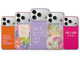 Funda para teléfono con versículo bíblico de Jesucristo Dios para iPhone 17 Pro Max, 16e, 15, 14, 13 y Samsung S26 Ultra, S25 FE, A57, A56, Pixel 10, 9A