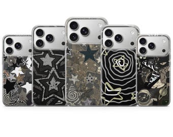 Funda de teléfono Grunge Star Y2K con doble carcasa para iPhone 17 Pro Max, 16e, 15, 14, 13 y Samsung S26 Ultra, S25 FE, A57, A56, Pixel 10, 9A