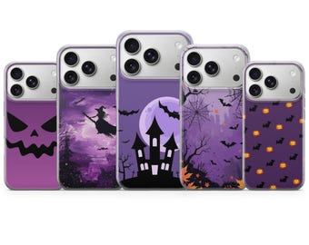 Funda para teléfono con diseño de calabaza de Halloween, funda espeluznante de otoño para iPhone 17 Pro Max, 16e, 15, 14, 13 y Samsung S26 Ultra, S25 FE, A57, A56, Pixel 10, 9A
