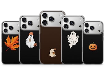 Funda para teléfono con diseño de calabaza de Halloween, funda espeluznante de otoño para iPhone 17 Pro Max, 16e, 15, 14, 13 y Samsung S26 Ultra, S25 FE, A57, A56, Pixel 10, 9A