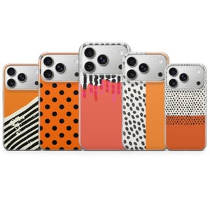 Polka Dot-telefoonhoesje Esthetisch oranje hoes voor iPhone 17 Pro Max, 16e, 15, 14, 13 en Samsung S26 Ultra, S25 FE, A57, A56, Pixel 10, 9A
