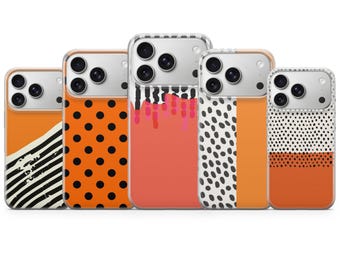Funda para teléfono con estampado de lunares, diseño estético en color naranja, compatible con iPhone 17 Pro Max, 16e, 15, 14, 13 y Samsung S26 Ultra, S25 FE, A57, A56, Pixel 10 y 9A.