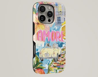 Funda para teléfono Amore TOUGH con cita italiana para iPhone 17 Pro Max, 16e, 15, 14, 13 y Samsung S26 Ultra, S25 FE, A57, A56, Pixel 10, 9A