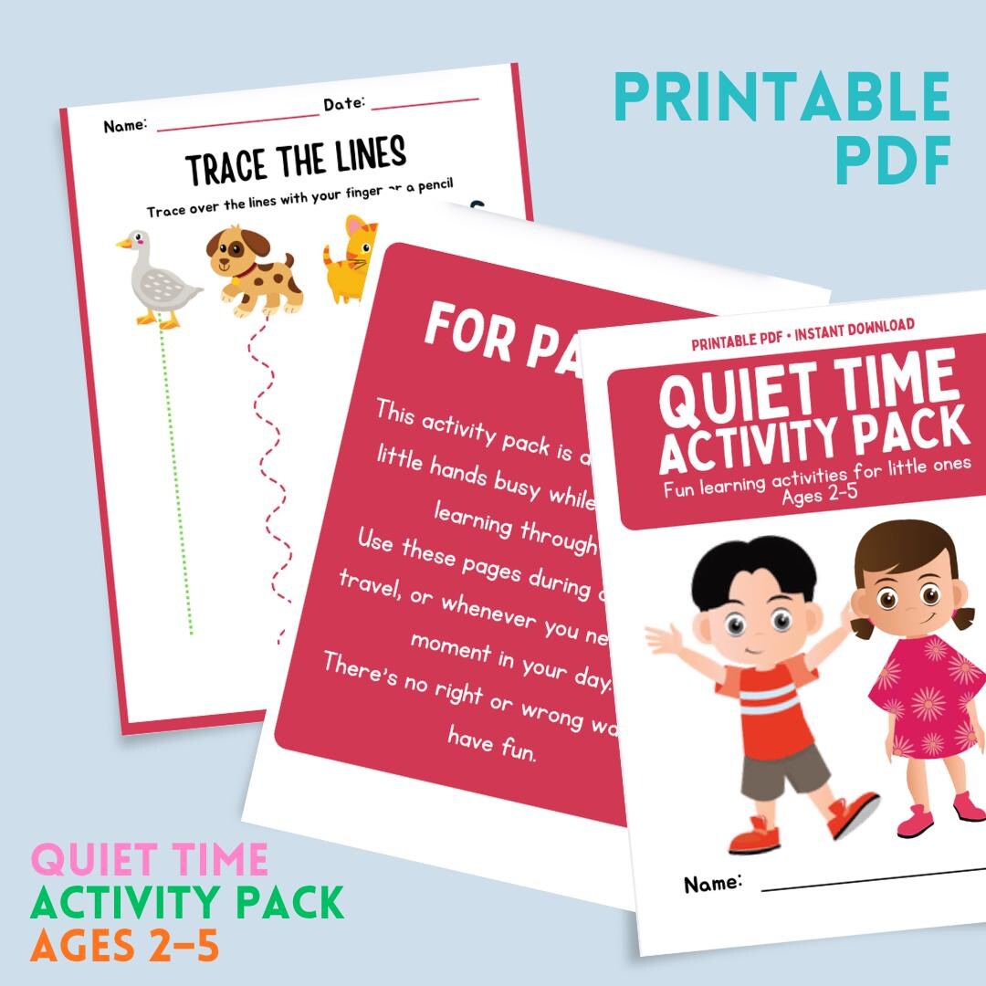 Toddler Activity Pack | Ages 2-5 Learning Worksheets - Etsy