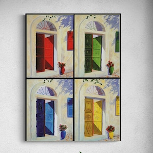 Puertas de Jerusalén coloridas - Pintura al óleo original, perfecta para decorar la oficina o el salón - 60 x 80 cm