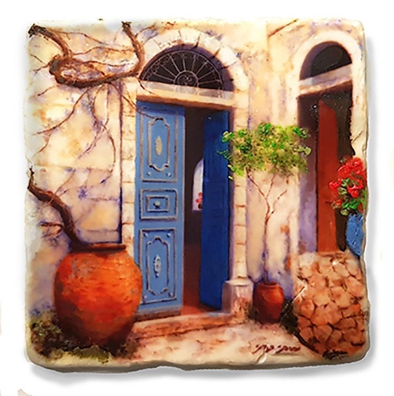 Old Authentic Doors In An Alley In Old Safed Original Oil Etsy
