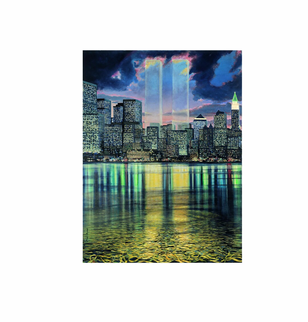 9/11 Memorial Canvas Art Print: Signed & Numbered Twin