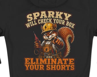 Funny Electrician Hoodie | Sparky Humor, Blue Collar Workwear