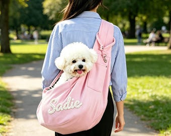 Personalized Pet Carrying Bag with Name, Lightweight pet portable bag, Cozy Outdoor Pet Carry Pouch, Cat Dog Handmade Gift, Dog Lover Gift