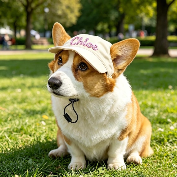 Custom Pet Hat with Embroidered Name, Dog Name Sun Hat, Doggy Baseball Cap, Puppy Outdoor Accessories, Dog Fashion Outfit, Puppy Gift