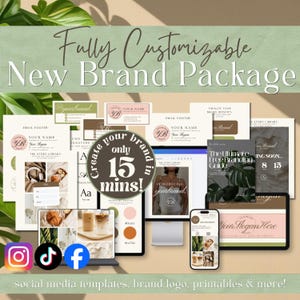 Signature Brand Identity Kit | Ultimate Branding Template Bundle | Modern Natural Logo & Social Media Templates | DIY Branding Blueprint