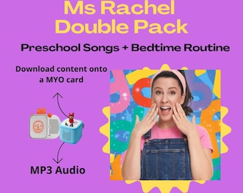Pack audio Mme Rachel | Chansons préscolaires + Routine du coucher | Liste de lecture MP3 pour enfants | Compatible Yoto et Tonie | Son sans écran