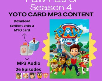 Paw Patrol Temporada 4 Audio MP3 / 26 Episodios Audio Infantil / Compatible con Yoto y Tonie / Historias Infantiles Sin Pantalla