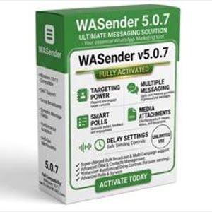 WASender totalmente activado, última versión con interfaz gráfica de usuario.