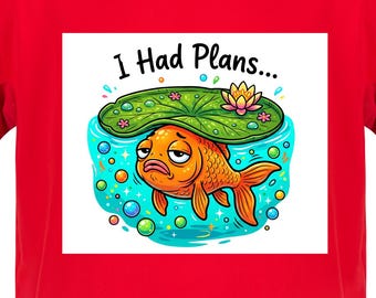 Tenía planes Pez dorado PNG, Pez gracioso PNG, Dibujo animado de pez dorado perezoso PNG, Diseño de pez de estanque lindo PNG, Humor con el que te puedes identificar PNG Descarga digital