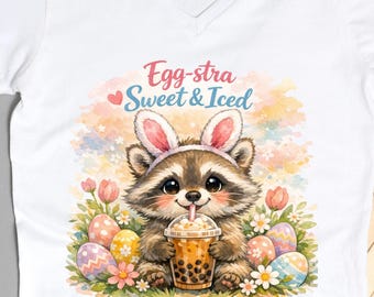 Mapache de Pascua Boba PNG, imágenes prediseñadas de animales de primavera en tonos pastel