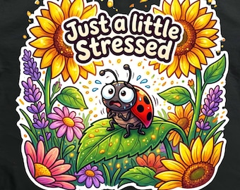 Ladybug PNG Funny Quote Sunflower Floral Clipart Digital Download