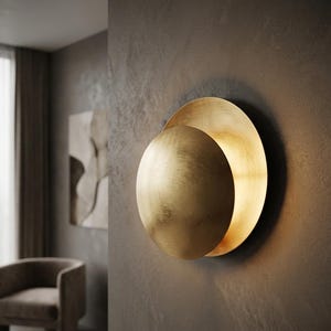 Eclipse vägglampa, justerbar metalllampa, modern minimalistisk skivlampa