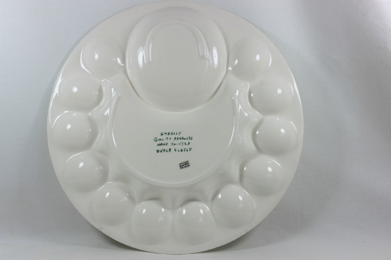 Embassy Quality Products Deviled Egg Plate With Rooster, Hand Painted