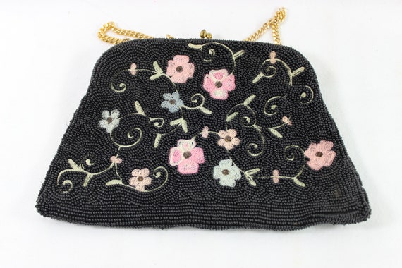 Vintage Bag by Joseph Hand Made Black Beaded Even… - image 2