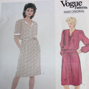 Vintage Vogue Paris Originals Sewing Pattern 2974 Size 8 1980's Chloe Dress Uncut