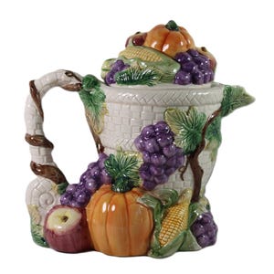 Fitz & Floyd OCI Harvest Bounty Autumn Tea Pot Fall Pitcher