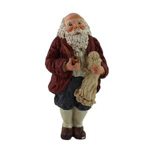 June McKenna Santa Claus Holding Doll Figurine Ornament