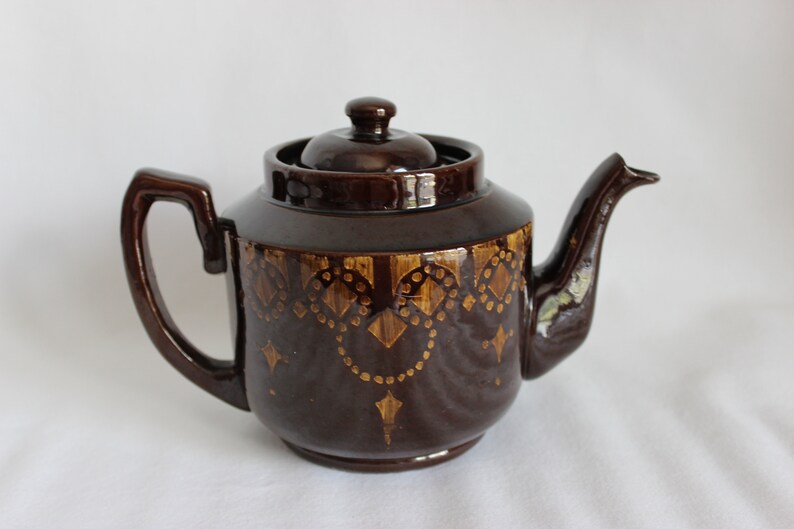 Vintage Brown Teapot Made in England Etsy