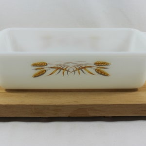Vintage Anchor Hocking Fire-King Wheat Pattern Loaf Pan