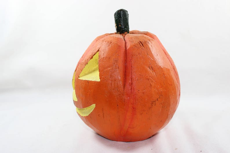 Coconut Halloween Jack O' Lantern Pumpkin Handcrafted Made Etsy